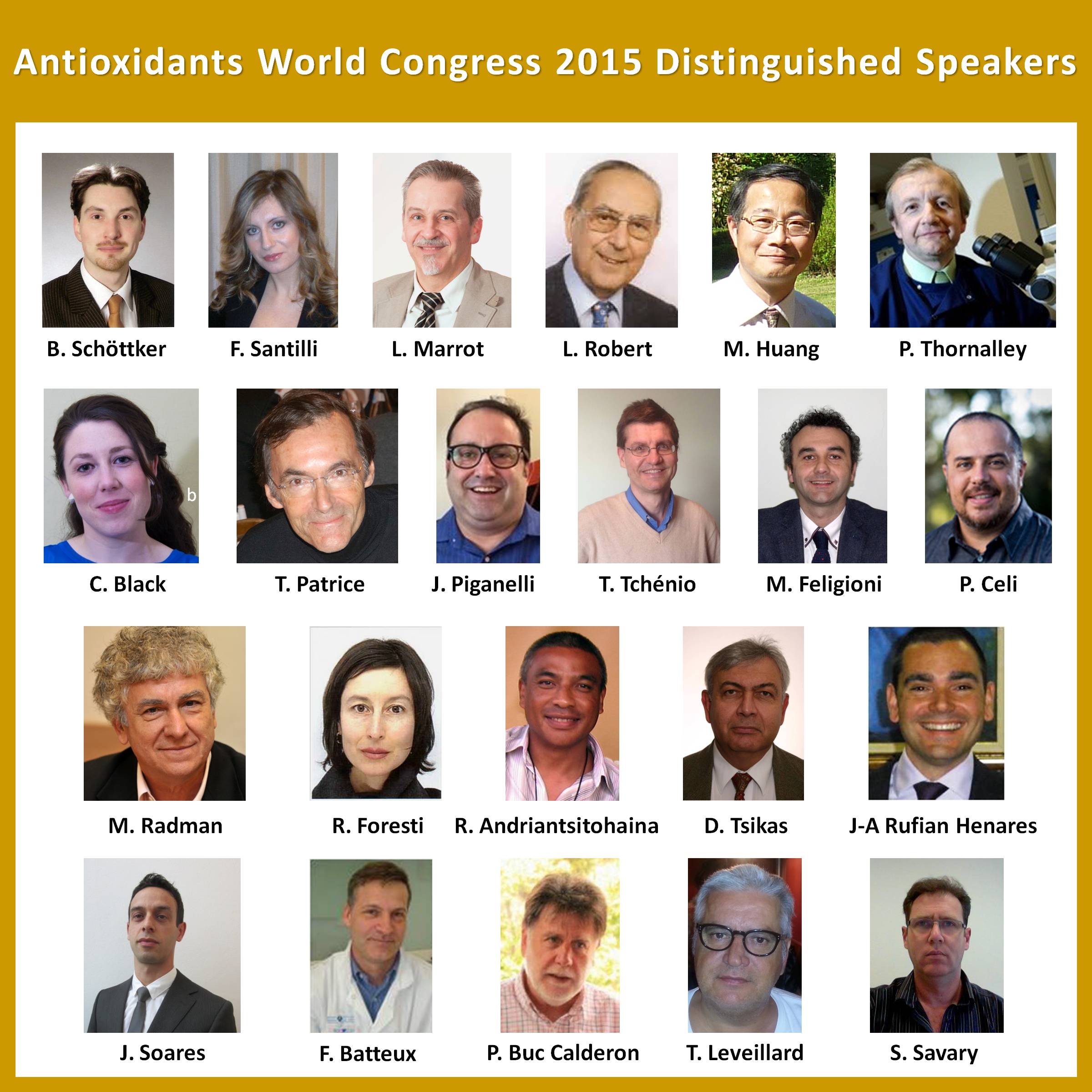 Paris Redox 2015 Distinguished Speakers